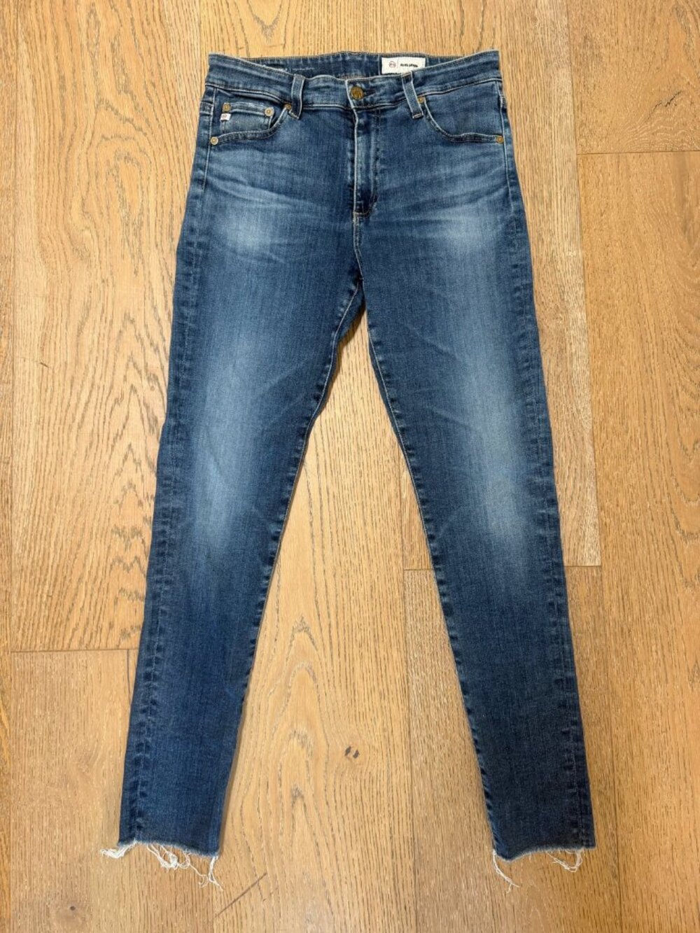 AG Farrah Ankle High Rise Skinny Jeans Frayed Hem Size 29R